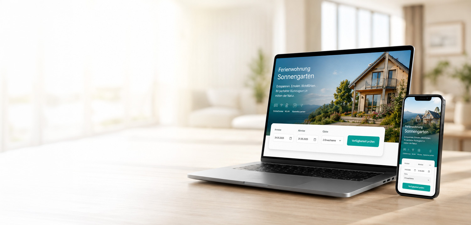 Buchungswebseite einer Ferienunterkunft
